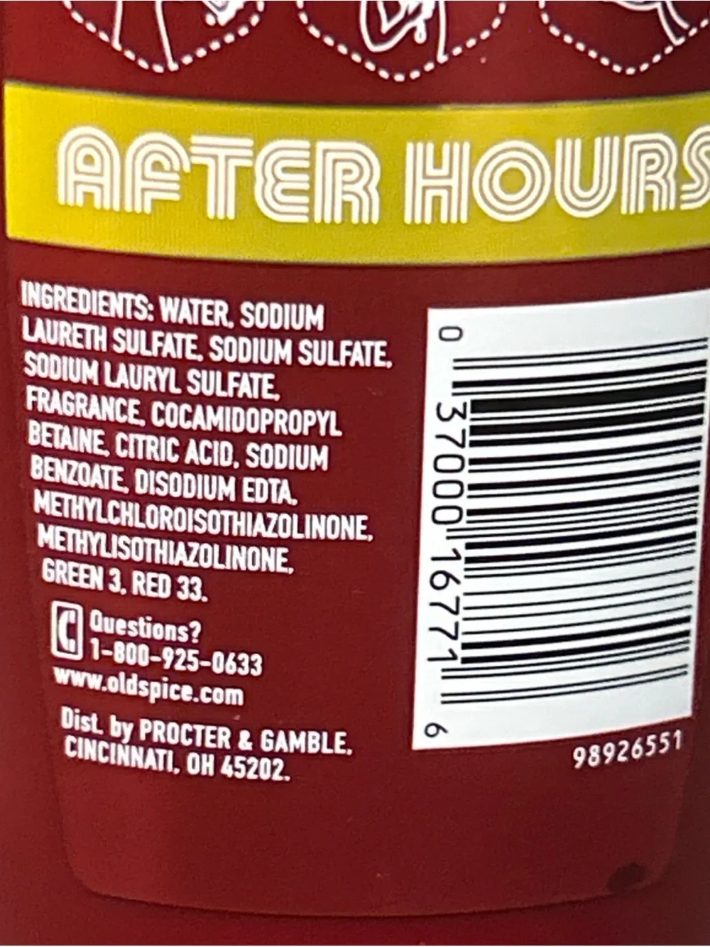 Old Spice Red Zone After Hours Body Wash w/ Eight Hour Scent Technology 12oz